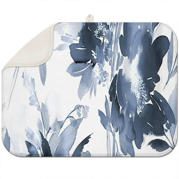 Microfibre Drying Mat for Kitchen Pioneer Dish Drying Drainer Mat Absorbent Colorful Floral Drying Mat Washing Up for Glass, Plate & Cup 18inch X 24inch