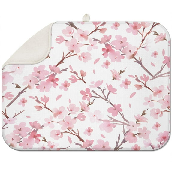 Microfibre Drying Mat for Kitchen Pioneer Dish Drying Drainer Mat Absorbent Colorful Floral Drying Mat Washing Up for Glass, Plate & Cup 18inch X 24inch