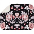 thumbnail image 1 of Microfibre Drying Mat for Kitchen Rose Plant Leaves Flowers Garden Dish Drying Drainer Mat Absorbent Pioneer Drying Mat Washing Up for Glass, Plate & Cup 18inch X 24inch, 1 of 5