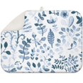 thumbnail image 1 of Microfibre Drying Mat for Kitchen Watercolored Blue Leaves Dish Drying Drainer Mat Absorbent Drying Mat Washing Up for Glass, Plate & Cup 16inch X 18inch, 1 of 3