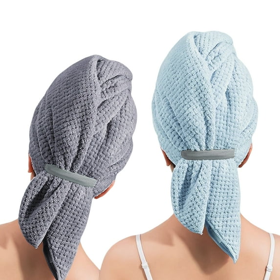 Microfibre Hair Towels, Turban Towel with Elastic Band, Hair Turban Kids Super Absorbent Towels for Women