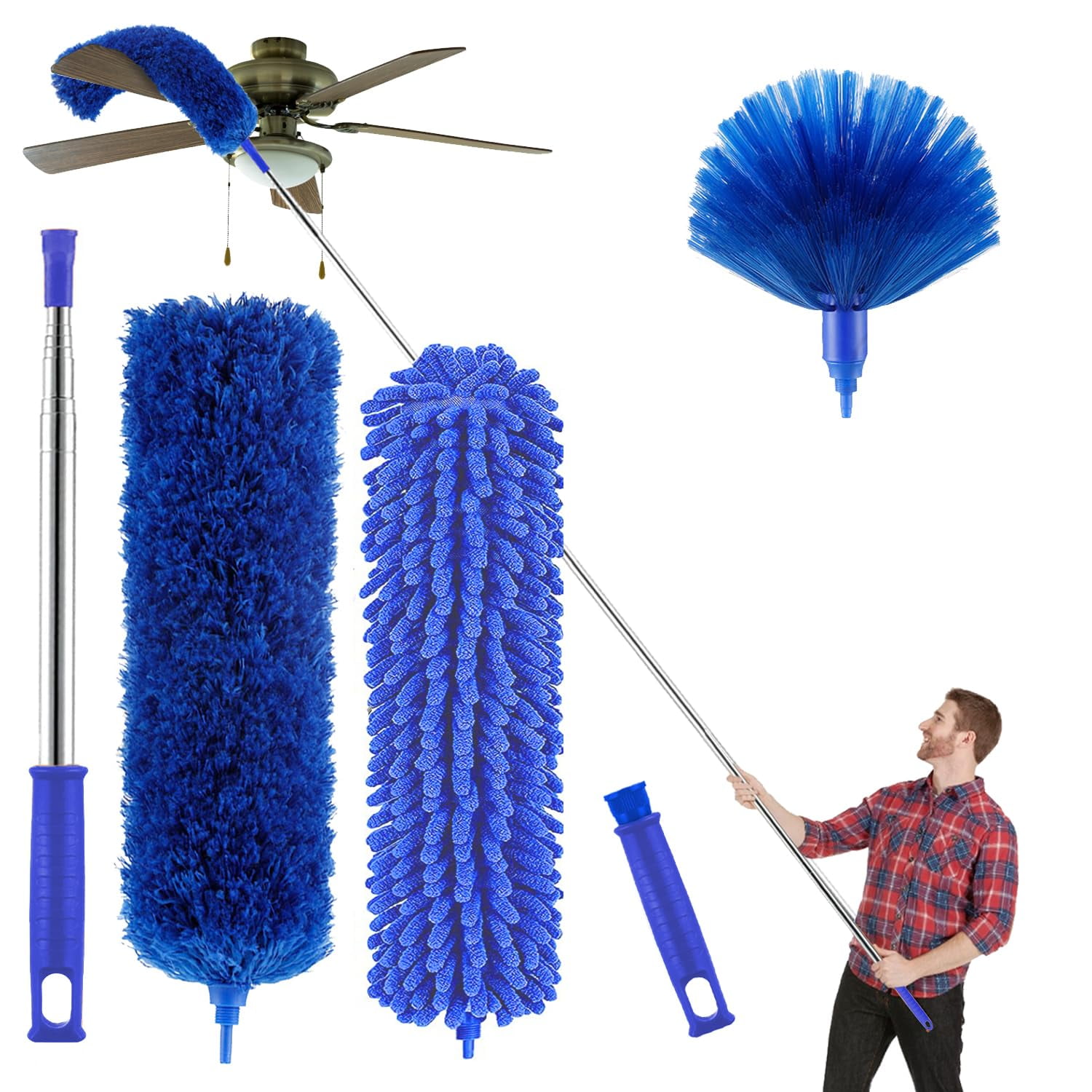 Microfibre duster for high ceilings, Duster for cleaning fan cobweb