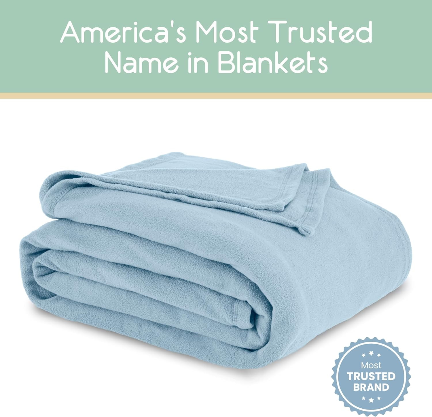 Light Blue Full/Queen Microfleece Reversible Bed Blanket