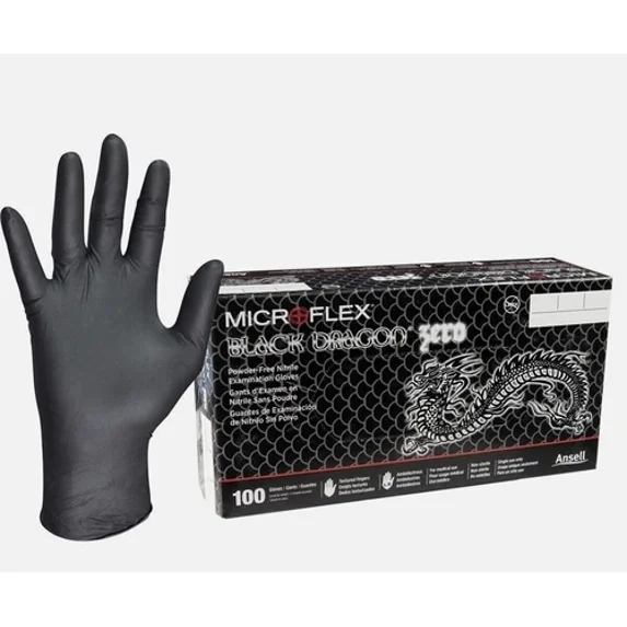 Microflex Black Dragon Zero Nitrile Gloves - Xl 100 Pcs