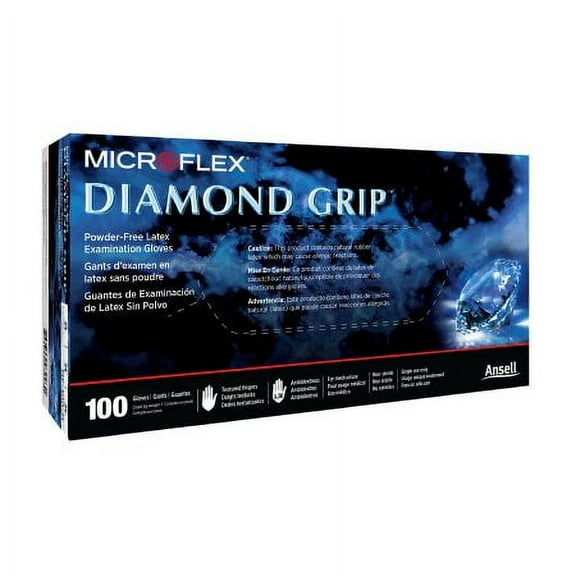 Microflex Diamond Grip MF-300 Latex Gloves - Disposable, Exam Grade, Size Large (pack of 100)