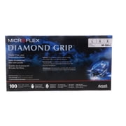 Microflex Diamond Grip Powder-Free Latex Examination Glove, Large, White 100pcs