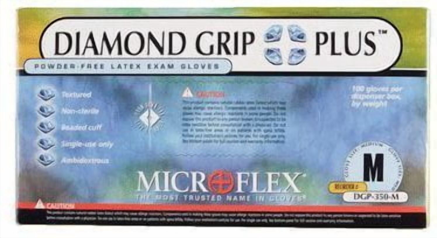 Guanti In Lattice Microflex MF-300 Diamond Grip - Taglia Grande, Confezione Da 100 Pezzi