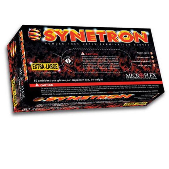 DiVal Synetron Powder-Free Latex Gloves, 50 Gloves/Box, 10 Boxes/Case, Large