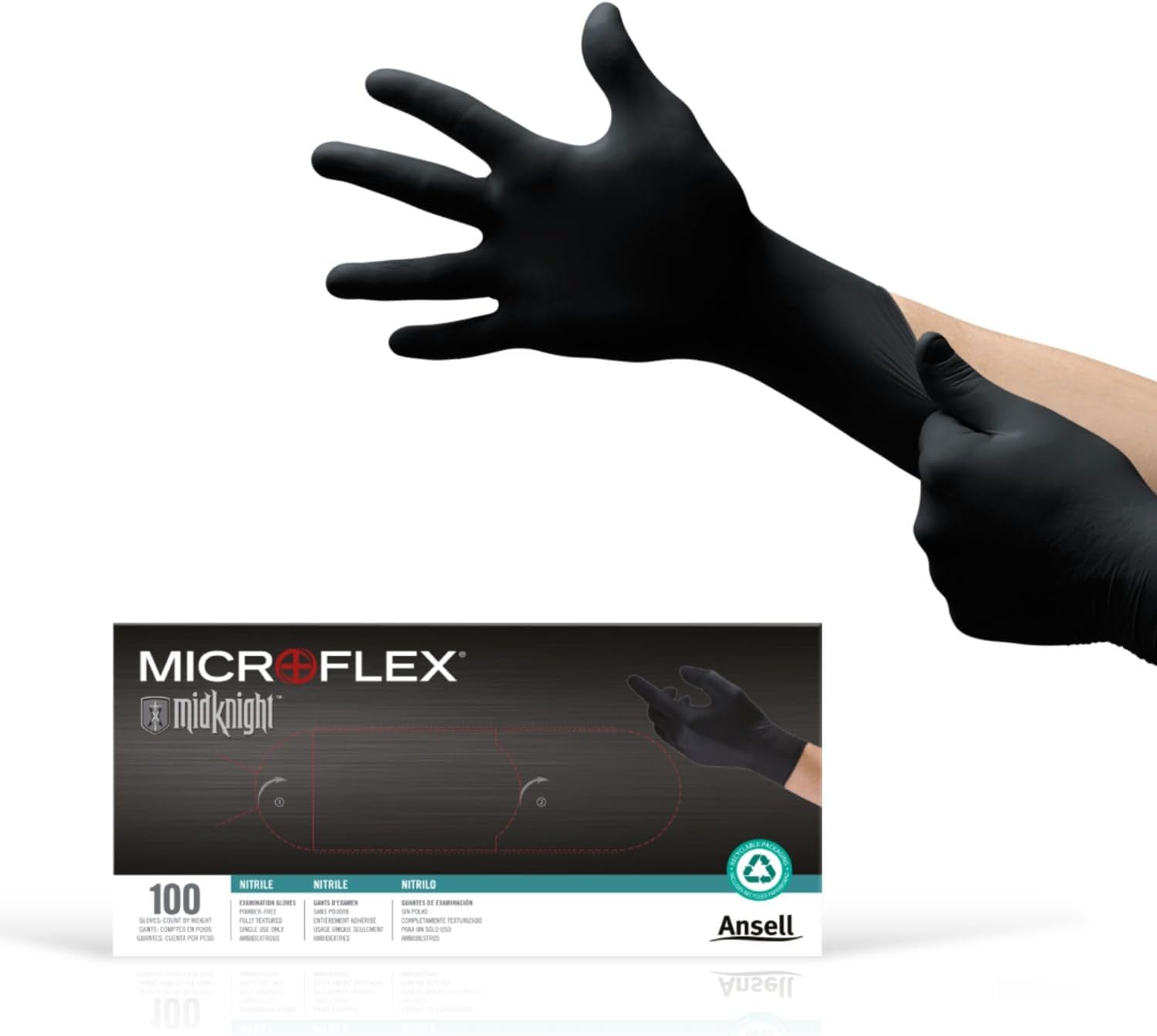Microflex MidKnight MK296 Disposable Nitrile Gloves for Mechanics