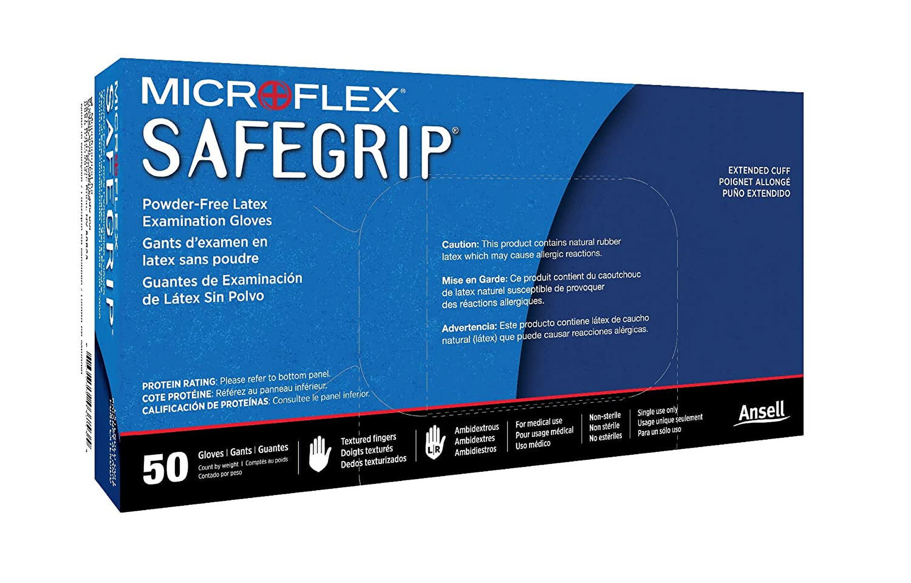 Microflex Safegrip SG375 Disposable Latex Gloves PowderFree Ideal