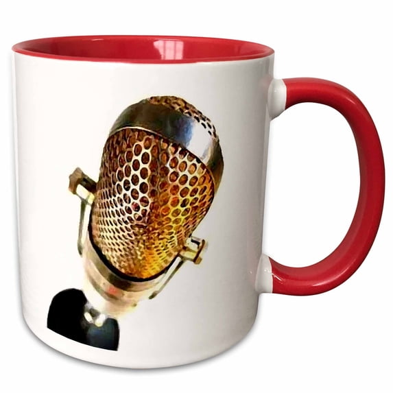 3drose, Microfone, 15oz Two-tone Red Mug