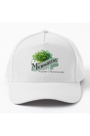 Microgreens Baseball Hat, Fresh Produce Gardening Graphic Design, Classic Everyday Cap