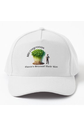 Microgreens Big Flavor Baseball Cap, Small Greens Food Statement Graphic Design, Classic Hat