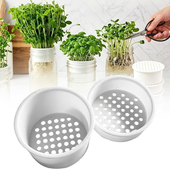 Microgreens Growing Kit, Compatible with Mason Jar, 2-Pack Deep & Shallow Hydroponic Sprouting Trays for Indoor Gardening, Easy Indoor Microgreens Grower for Kitchen Herb Gardening and Home Growing