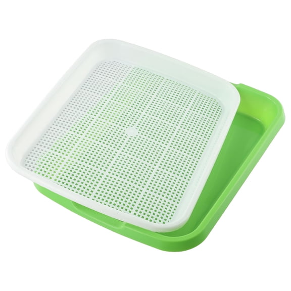 Microgreens Growing Tray Double Layer Hydroponic/Sprouting Container With White Mesh For Indoor Garden Seed/Starting Germination Sprouts Home Planting 33x26x5cm Green