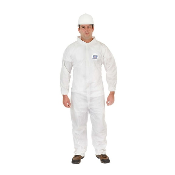Microguard MP Microporous (White) | Particulate & Splash Protection/Disposable Hazmat Coverall with Elastic Wrist and Open Ankle for Paint and Particulates (4XL, Case of 25)