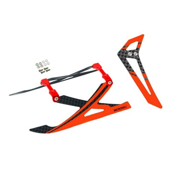 Microheli Aluminum/Carbon Fiber Landing Gear w/ Fin (RD) - BLADE 120 S / S2