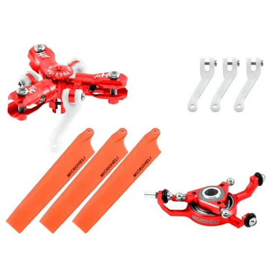 Microheli CNC Triple Orange Blades Conversion set (RED) - BLADE MCPXBL / BL2