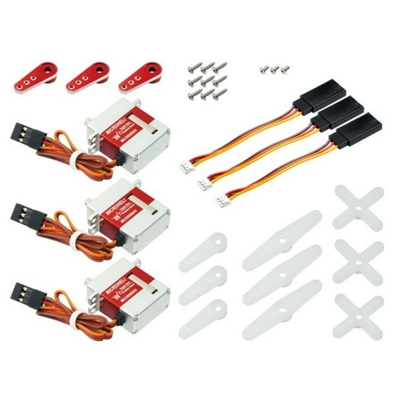 Microheli Precision HV Micro Servo Full Metal Gear Set w/ Converter Cables - BLADE 230S Smart