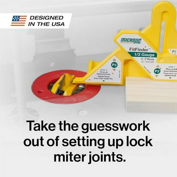 Microjig Fitfinder MB-050-0750LM Lock Miter Router Bit, 1/2" Shank