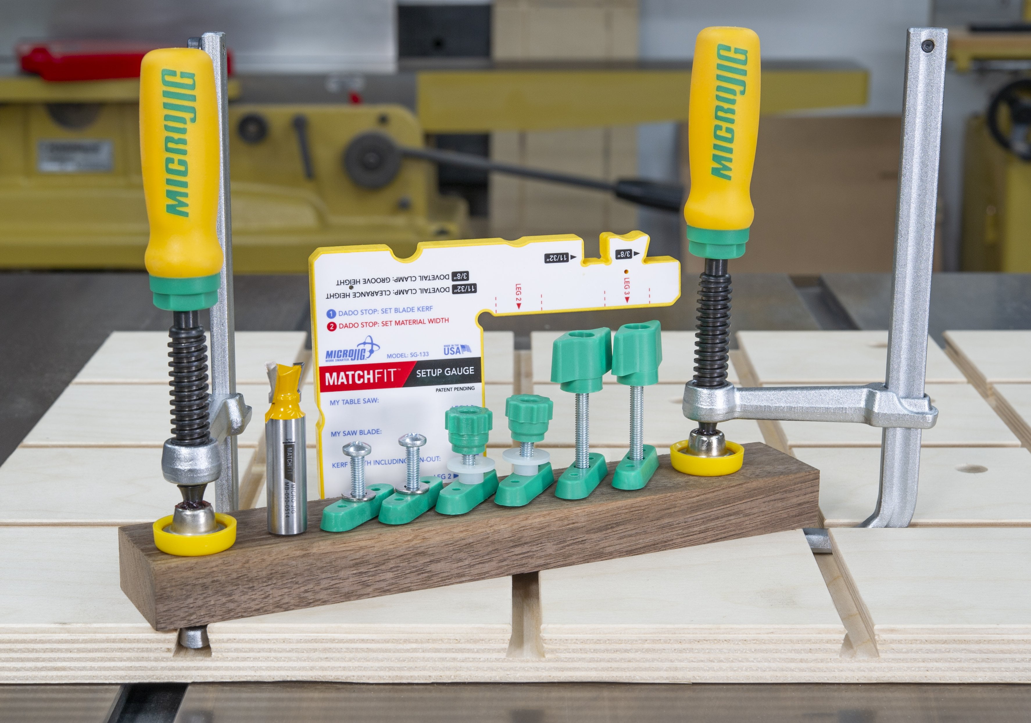 Micro Jig MATCHFIT Dovetail Clamp PRO for Wood Dovetail Tracks and Grooves