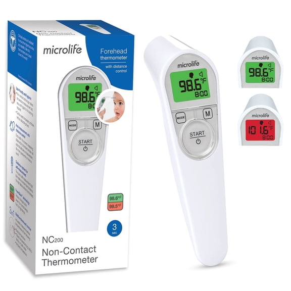 Microlife Non-Contact Forehead Thermometer, No-Touch Temps for Baby, Kids and Adults