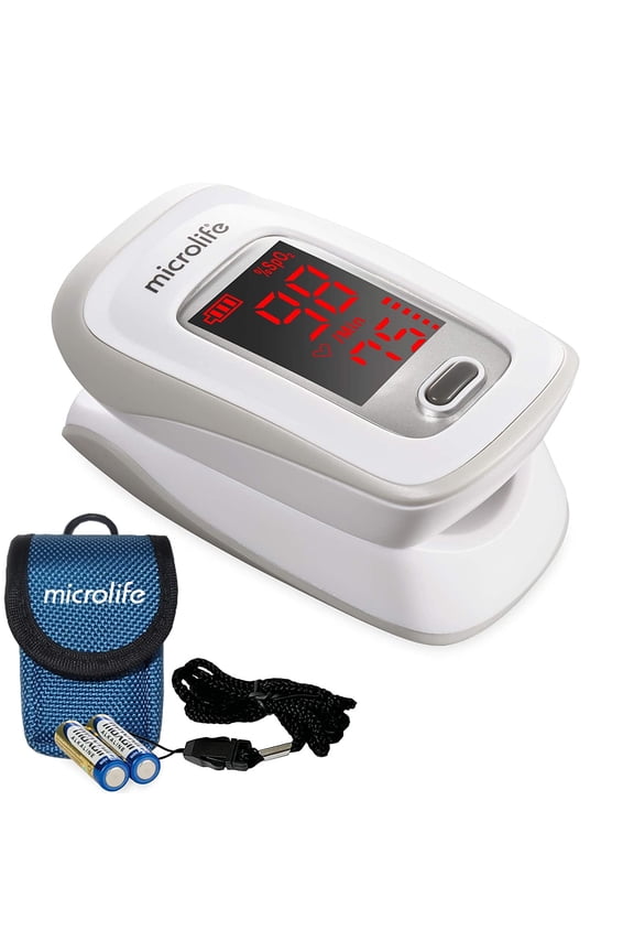 Series 200 Fingertip Pulse Oximeter, Blood Oxygen Saturation (SpO2) and Heart Rate Monitor, Includes Batteries, Lanyard and Case