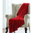thumbnail image 1 of Microlight Plush Solid Fleece Throw Blanket, Red, 50" x 60", 1 of 2