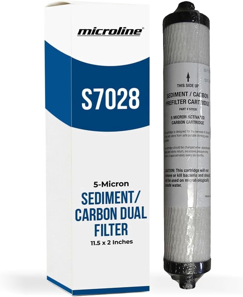 Microline S7028 5 Micron Sediment/Carbon RO Pre-Filter Cartridge 2 × 12 ...