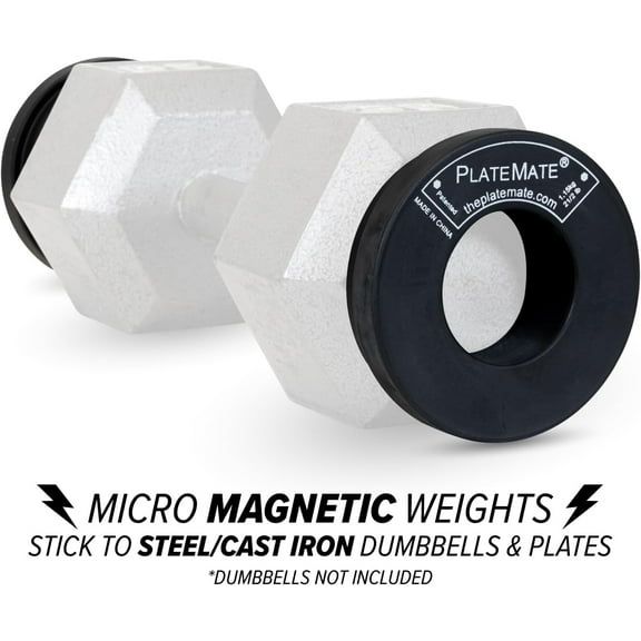 Microload Pair 2 1/2 lb. Magnetic Donut Weights (5 lb. Set) - Strong, Safe, and Space-Saving Dumbbell Add-Ons for All Fitness Levels