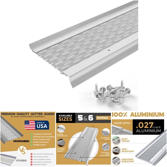 Micromesh 101 5 Inch Drain Leaf Guards White Aluminum Gutter Guard Sample Pack