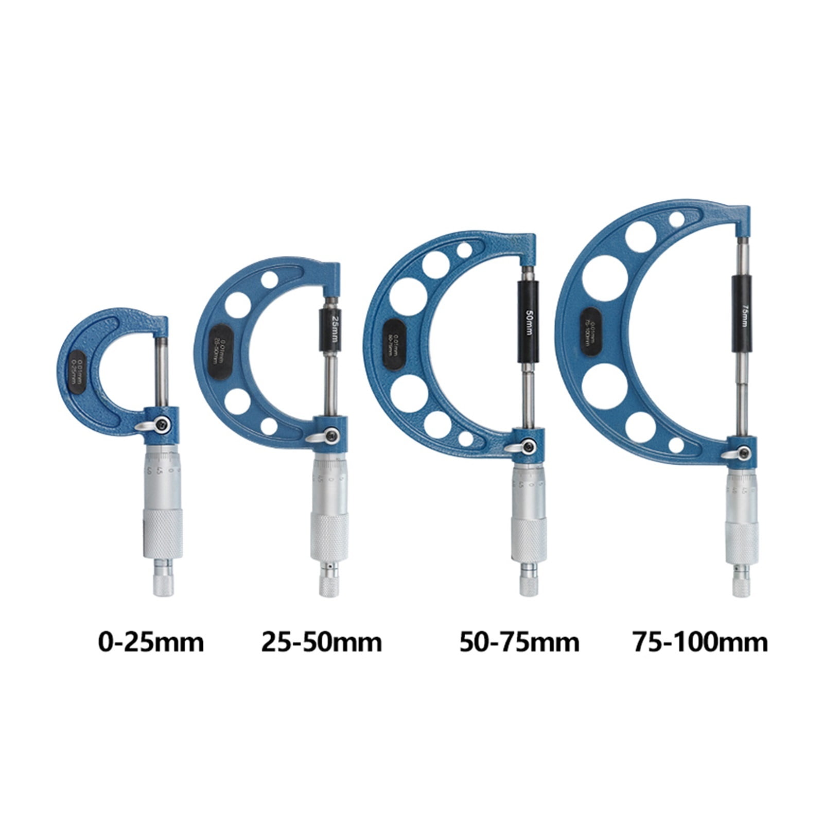 Micrometer Accuracy 0.01mm Bearing Steel Outside Micrometer 3/4pcs 0-25 ...