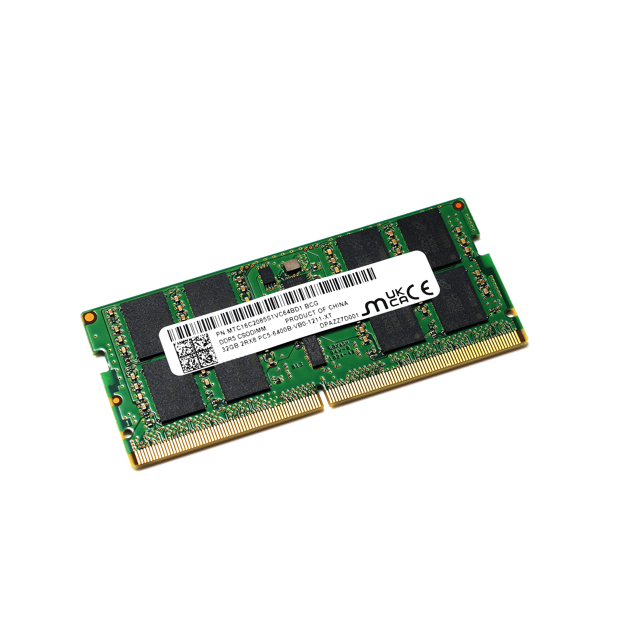 Micron 32GB DDR5-6400 (PC5-6400B) 262-Pin 2Rx8 CSODIMM / SODIMM