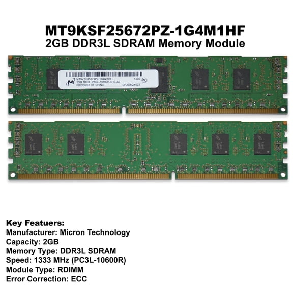 Micron MT9KSF25672PZ-1G4M1F 2GB DDR3L-1333 ECC Registered RDIMM Server Memory MVPT4