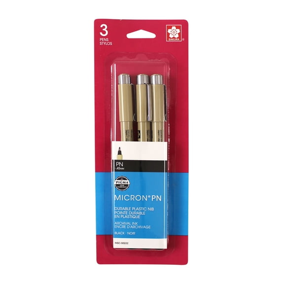 Micron PN Pen ~.45MM Black 3 Pack
