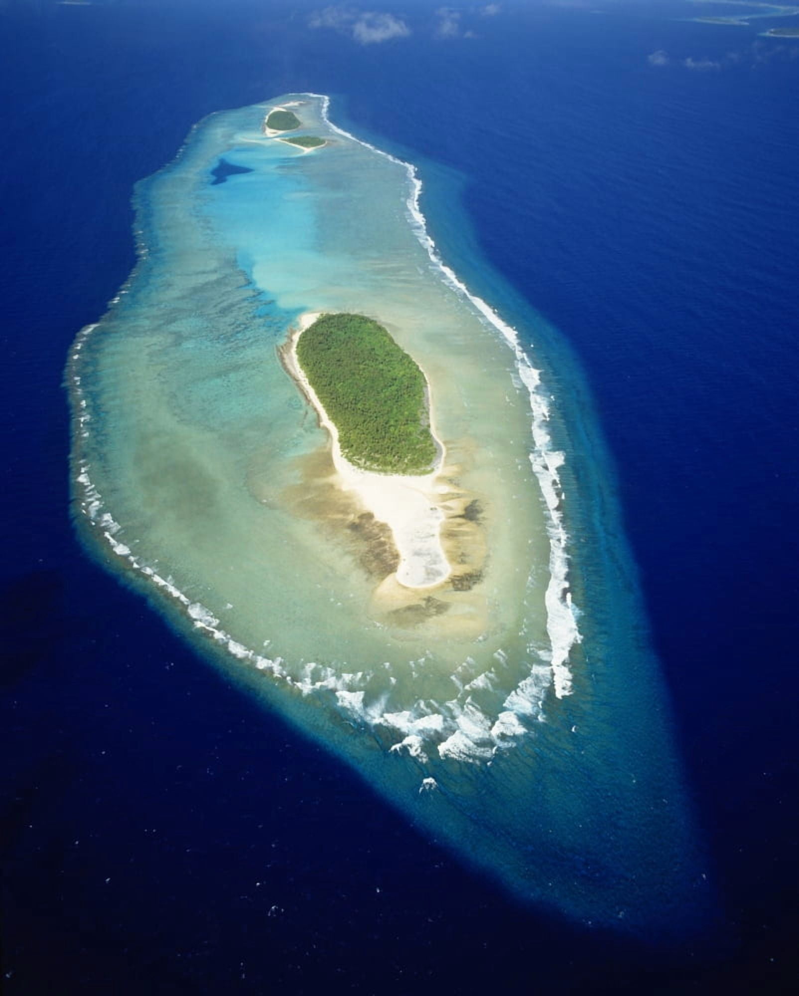 Micronesia Aerial view of island near Ulithi Yap State Losiep Atoll Canvas Art - Mitchell Warner Design Pics (15 x 19)