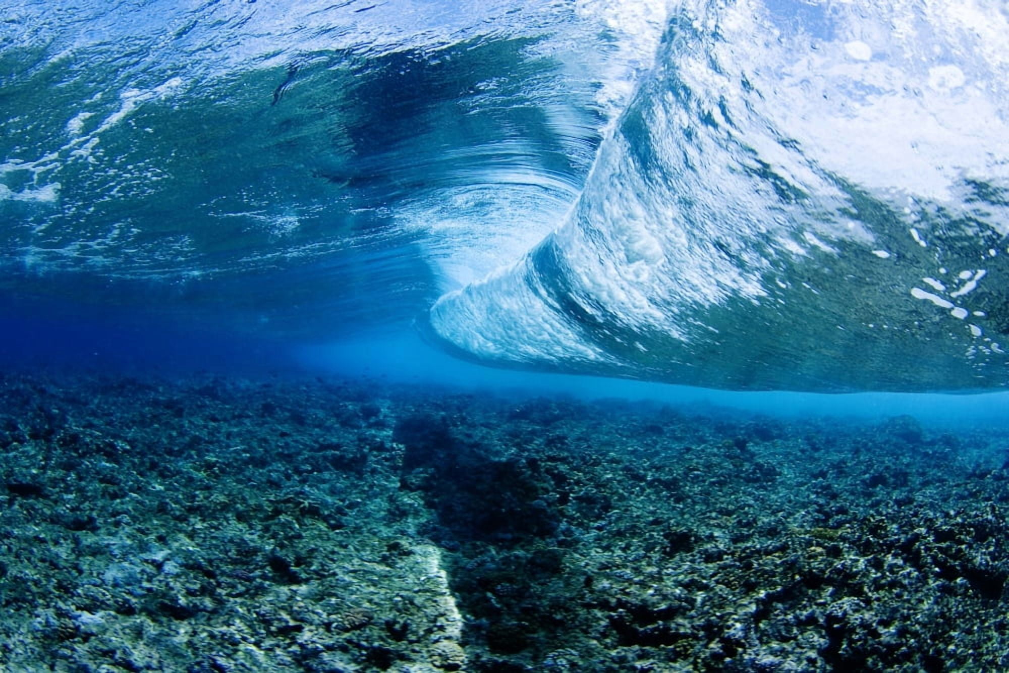 Micronesia Underwater View Of Wave Yap Canvas Art - Dave Fleetham Design Pics (34 x 22)