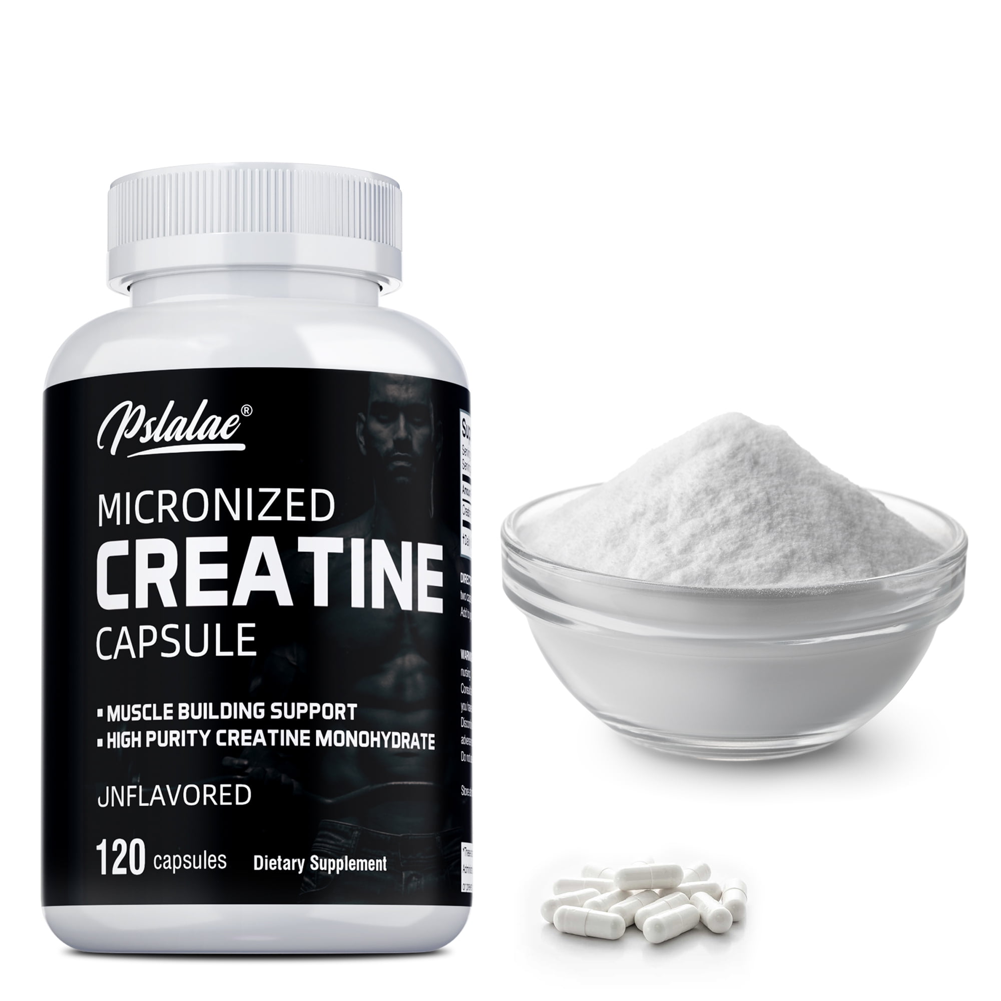Micronized Creatine - Creatine Monohydrate, Muscle Health, Energy & Endurance - 120 Capsules