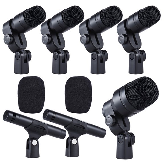 Microphone,1 Drum 4 Kit With Professional Musical Drum Musical Drum Set Drum 4 Drum Wired Mic Kit Set Wired Mic 2 Condenser With Alunum 1 Wiredcropnec Alunum 1 4 Dsfen With Standa 1 Eryue