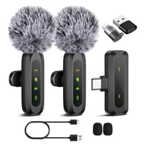 Microphone Compatible for iPhone/iPad/Android, Wireless Lavalier Microphone with Noise Reduction, Lapel Mic for Video Recording, Lav Mic Content Creator Interview for Vlog, 12H, 65ft