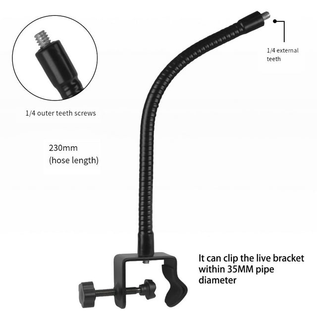 Microphone Arms Adjustable Clamp Mic Stand Gooseneck For Smartphone