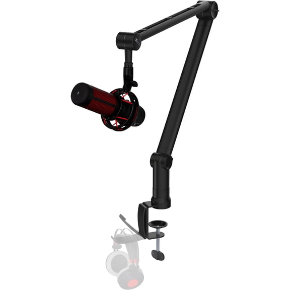 Microphone Boom Arm with Desk Mount, 360? Rotatable, Adjustable and Foldable Scissor Mounting for Podcast, Video Gaming, Radio and Studio Audio, Sturdy and Universal - Elegance Model