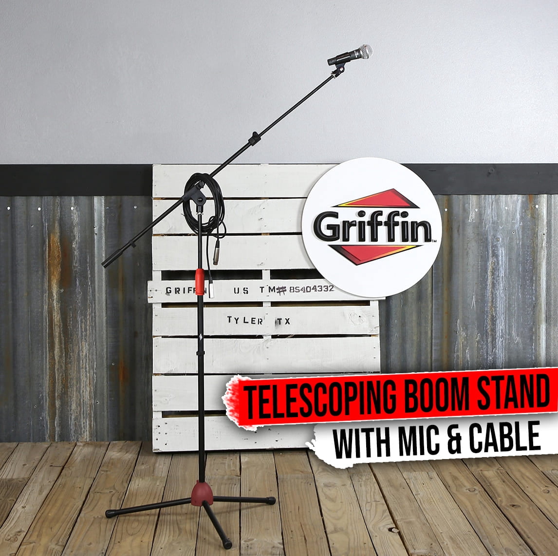 Microphone Boom Arm Stand Holder XLR Cable PACK Cardioid Dynamic Vocal Mic Clip