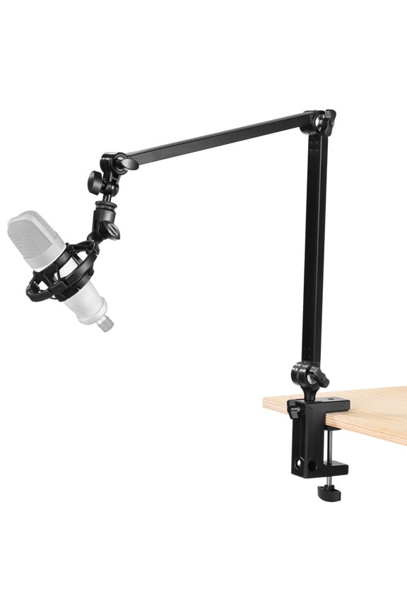 Adjustable Microphone Boom Arm, Includes Shock Mount and Desk Clamp, Heavy-Duty Mic Stand for 1.8 to 2.0 in Condenser Mics, Mic Holder for Podcast, Streaming, Voice Recording, Studio