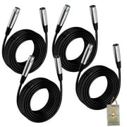 Microphone Cables by Fat Toad (4 Pack) 20ft Pro Audio XLR Mic Cord Patch Extension with Female & Male Connector 24 AWG Shielded Wire & Balanced for Recording Studio Mixer Live Sound Stage Gear