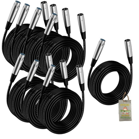 Microphone Cables by Fat Toad (8 Pack) 20ft Professional Pro Audio XLR Mic Cord Patch with Female & Male Connector 24GA Shielded Wire & Balanced for Recording Studio Mixer Speaker DJ Stage Gear