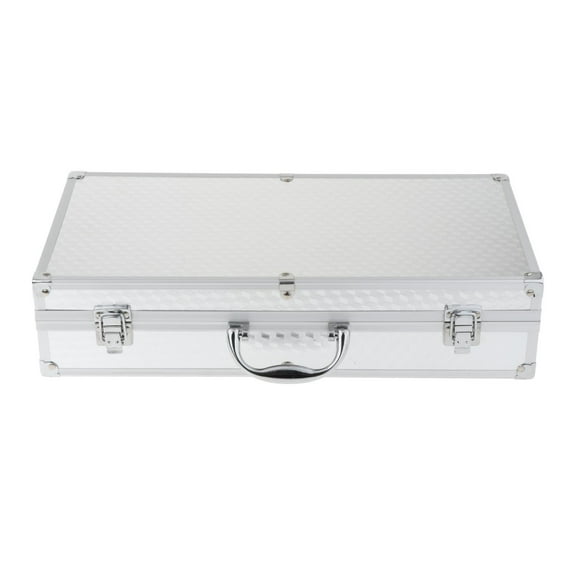 Microphone Carry Case Hard Shell Mic Case Impact Resistant Case Aluminum Professional Mic Case Hard Mic Storage Box for Broadcasting Argent lengthen