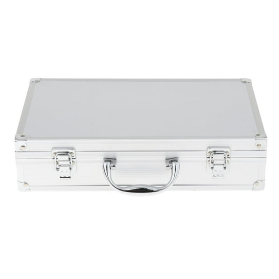 Microphone Carry Case Hard Shell Mic Case Impact Resistant Case Aluminum Professional Mic Case Hard Mic Storage Box for Broadcasting Argent