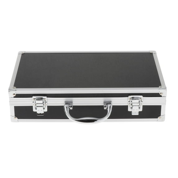 Microphone Carry Case Hard Shell Mic Case Impact Resistant Case Aluminum Professional Mic Case Hard Mic Storage Box for Broadcasting Black