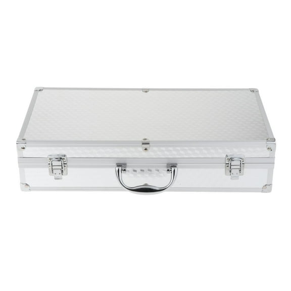 Microphone Case, Mic Storage Box with Sponge, Hard Shell Mic Case Mic Case Hard for Stage, Chat Room, Broadcasting Internet Control Room Argent lengthen